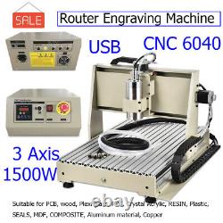 1.5KW 3/4Axis USB CNC Router Engraver Machine Drill Woodwork 3D Cutting withRemote