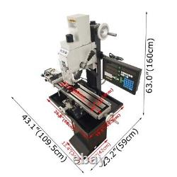 110V 1.7HP Milling Drilling Machine R8 XAxis Power Feed and 3-axis Grating Ruler