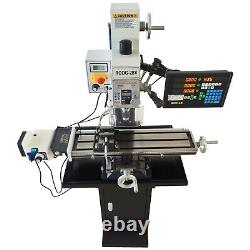 110V 1.7HP Milling Drilling Machine R8 XAxis Power Feed and 3-axis Grating Ruler