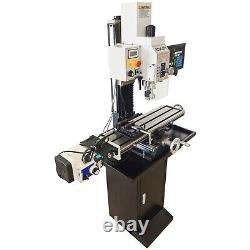 110V 1.7HP Milling Drilling Machine R8 XAxis Power Feed and 3-axis Grating Ruler