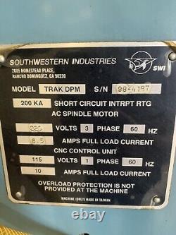 1998 CNC Southwestern Industries ProtoTrak DPM 3-Axis DRO Bed Mill With Tooling