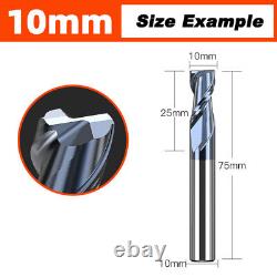 2 Flute End Mill Slot Milling Cutter Nano Coating 1mm-12mm CNC Slotted Drill Bit