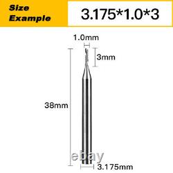 3A Tungsten Tteel Single-Flute End Mill 1mm- 3.175mm Milling Machine Cutter Bit