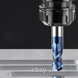 Ball Nose Round End Mill Drill 2-Flute TISIN Coating Bit Carbide Milling Cutter