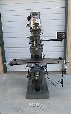 Bridgeport Manual Vertical Mill 2HP 48 Table 2 Axis Newall X Axis Power Feed