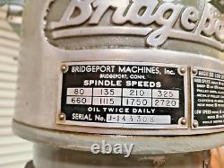 Bridgeport Vertical Mill Milling Machine 9x42 Table 1 HP Motor