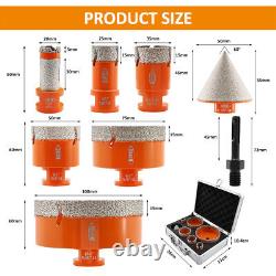 Diamond Hole Saw Kit Drill Bit Set Milling Chamfer for Tile Marble Porcelain