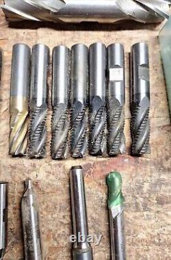 End Mill Bits Lot Center Drill Roughing Garr Dormer Used 19 Pcs. Carbide