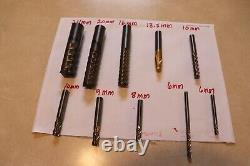 Lot of 10 Metric Solid Carbide End Mills. Condition new