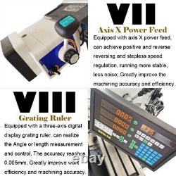 Milling Drilling Machine 1100W with Grating Ruler Axis X Power Feed 110V R8