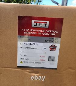 New Jet HVBS-712 7 x 12 Horizontal / Vertical Bandsaw 115/230V 1PH 414559