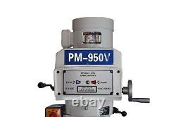 PM-950V KNEE TYPE VERTICAL MILL MILLING MACHINE With 3 AX DRO, X FEED! FREE SHIP