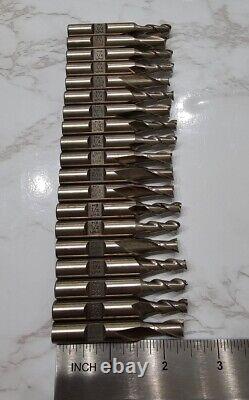 Single End Mill Lot Drill Bit HS 1/4 (11) + 5/16 (8) USA Size CNC Milling Shank