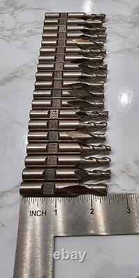 Single End Mill Lot Drill Bit HS 1/4 (11) + 5/16 (8) USA Size CNC Milling Shank