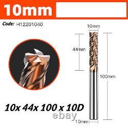 Solid Carbide End Mill 4 Flute HRC55 TiSiN Cutter Coated Slot Drill Bit 1mm-20mm