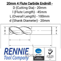 Solid Carbide End Mill 4 Flute TiAlN Coated. Micrograin Carbide. Slot Drill