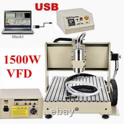 USB 3 Axis CNC 6040 Router Engraver VFD Engraving 3D Drill Milling Machine 1500W