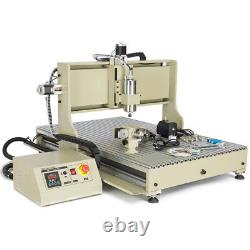 USB 4Axis CNC 6090 Router Engraver Metal Carving Drill Milling Machine 2.2KW