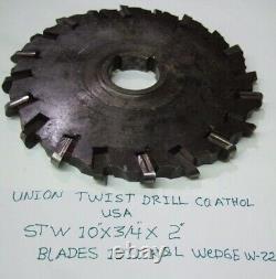 Union Twist Drill 10 x 3/4 Side Mill Milling Cutter Slot Blades 1110 Wedge W-22