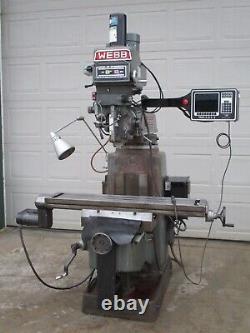 Used Webb 2 Axis CNC Milling Machine with Prototrak AGE2 Vertical Mill